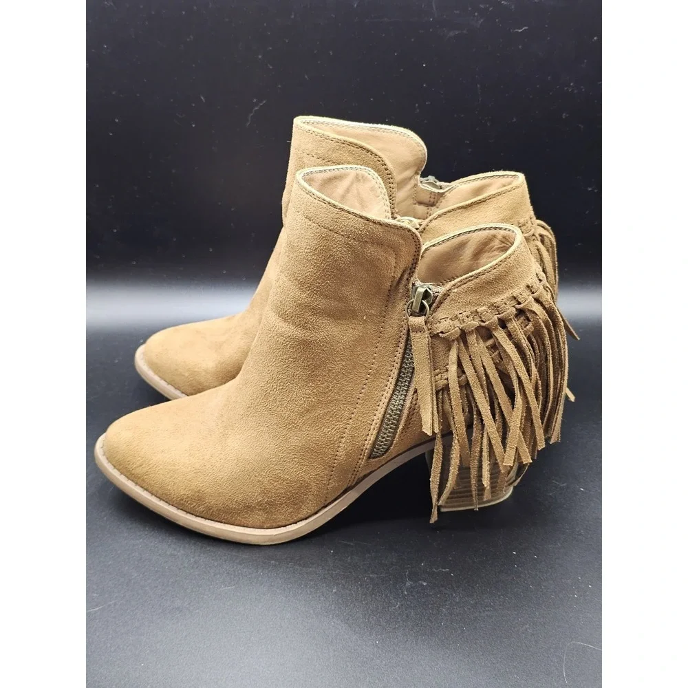 Charlotte Russe Women's Fringe Ankle Booties  Size 8 Lightly Worn